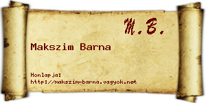 Makszim Barna névjegykártya