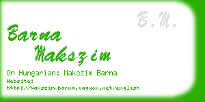 barna makszim business card